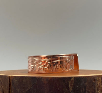 Wolf and Mountains 1/2” Bracelet in Copper