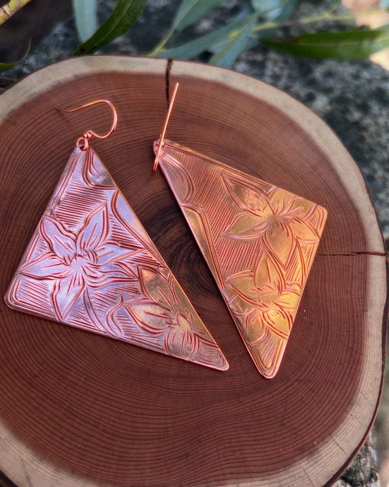 Camas Flower Copper Earrings