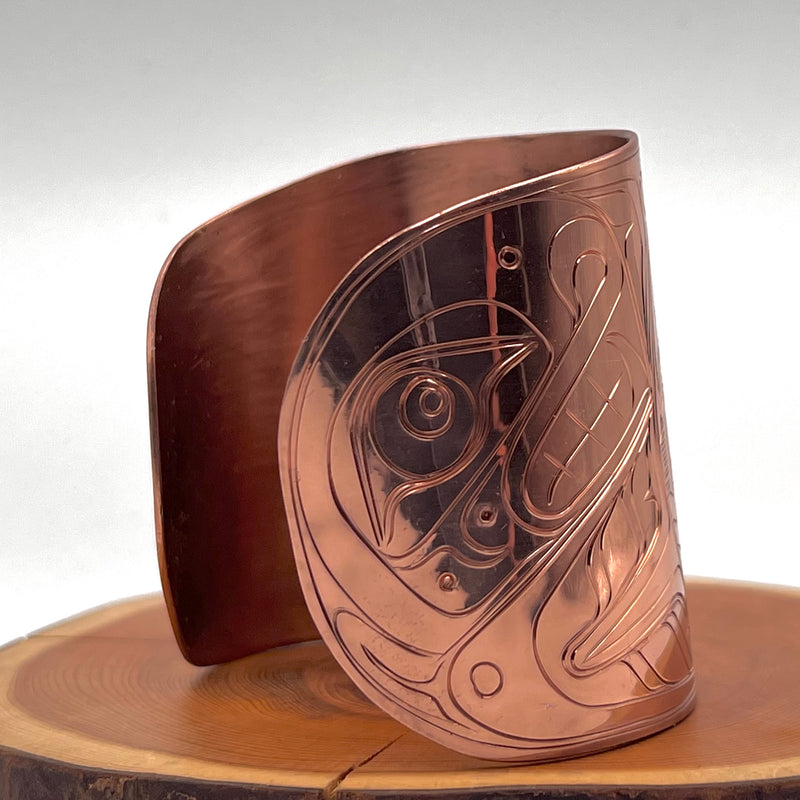 Frog, Flower Wolf Orca Copper Cuff