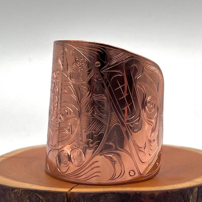 Frog, Flower Wolf Orca Copper Cuff