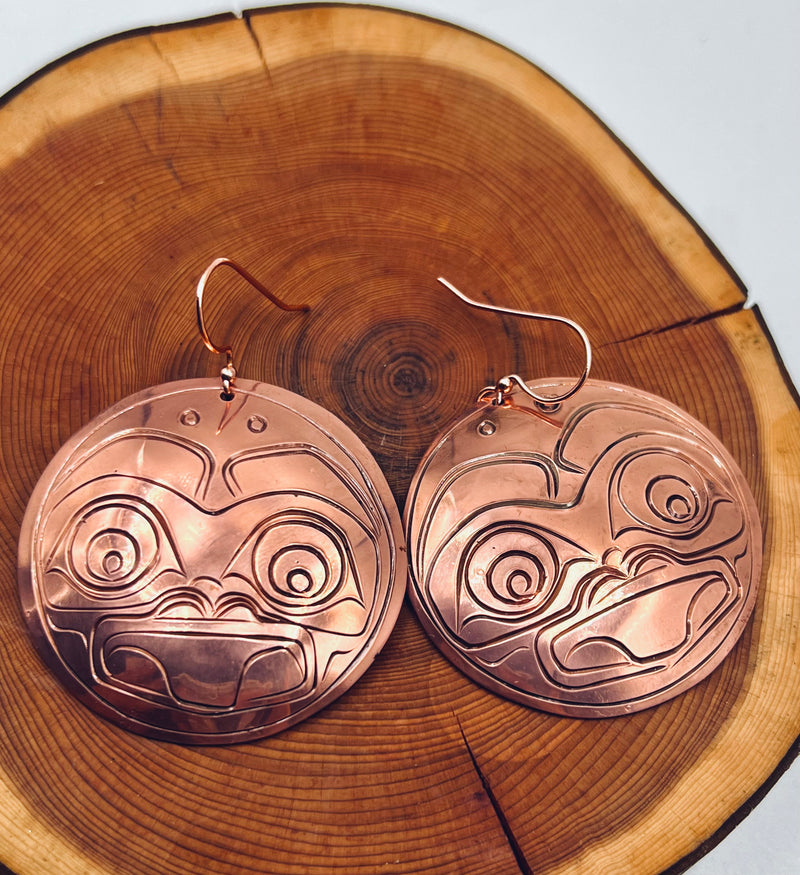 Copper Frogs Earrings